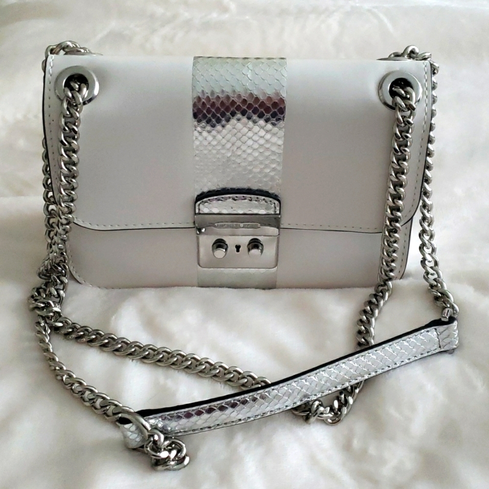 Michael Kors authentic white leather crossbody or shoulder bag.  Nwot